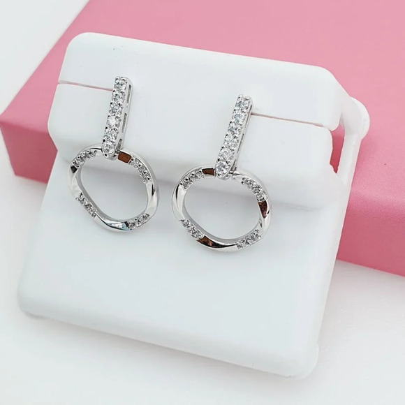 - "925 Sterling Silver Cubic Zirconia Earrings, U19254701 - Picture 6 of 11